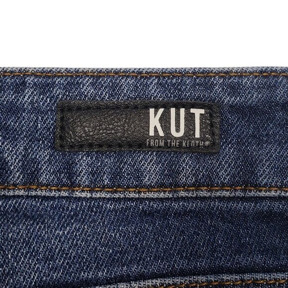 Kut from the Kloth Reese Ankle Straight Jeans Womens 4 Distressed Fray Hem Mid R - Picture 8 of 12